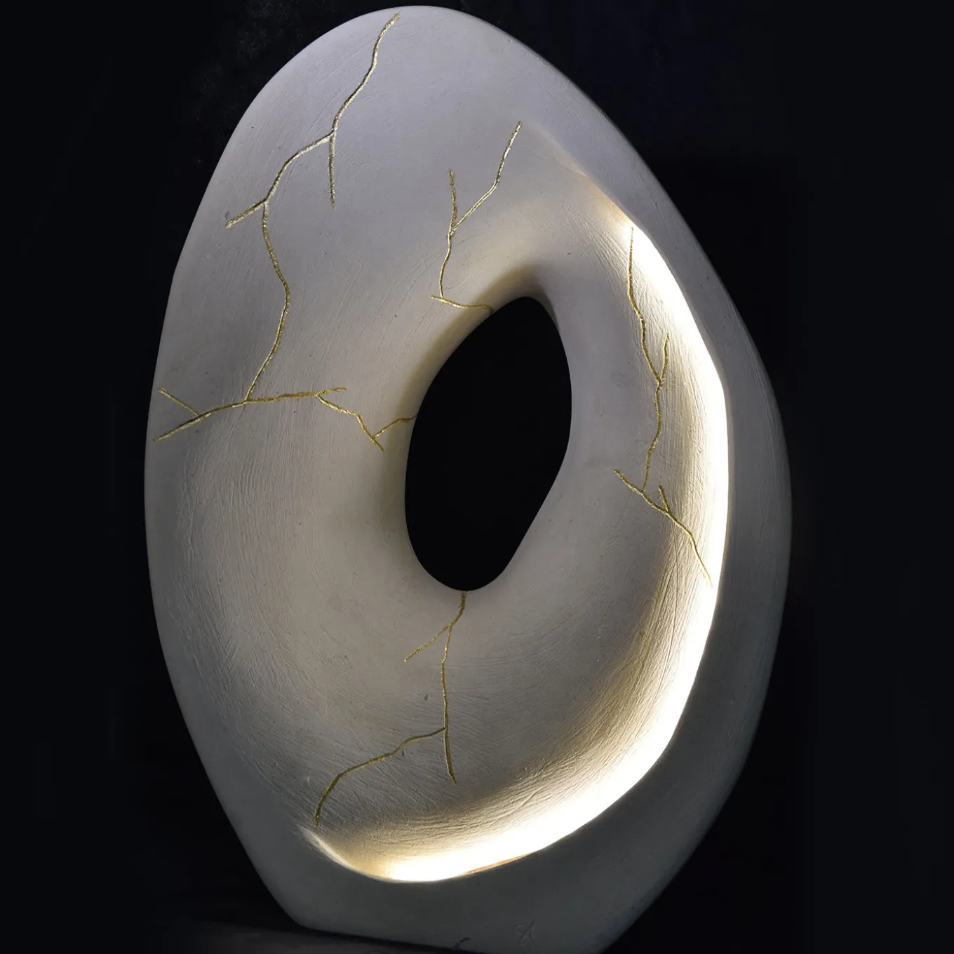 Lampada scultura in pietra di Kintsugi Lecce #1