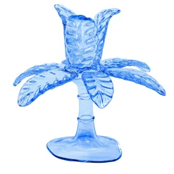 Las Palmas Portacandela in vetro soffiato Piccolo Blu