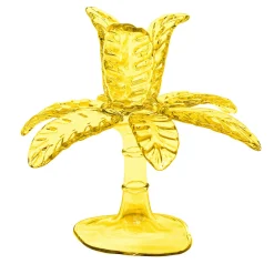 Las Palmas Portacandela in vetro soffiato Piccolo Giallo
