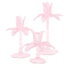 Las Palmas Set di 3 portacandele in vetro soffiato rosa