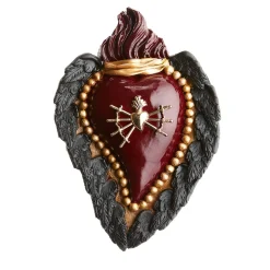 LATO OSCURO DEL CUORE CUORE IN CERAMICA ROSSA E NERA