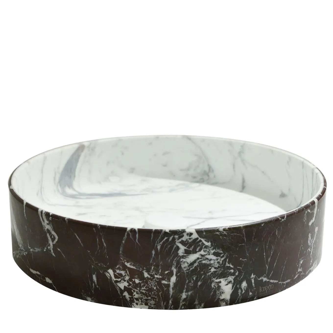 Lavabo Blessed Circle in Rosso Lepanto e Calacatta Carrara