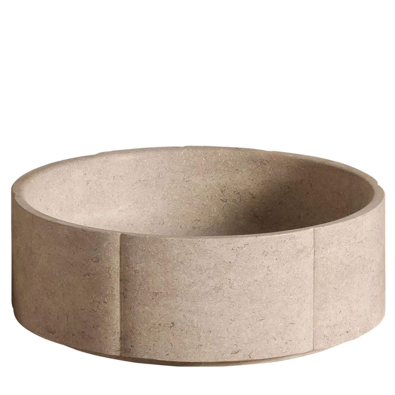 Lavabo da piano in marmo beige rotondo Sartoriale