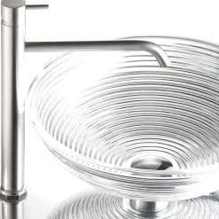 Lavabo in cristallo rigato a mano