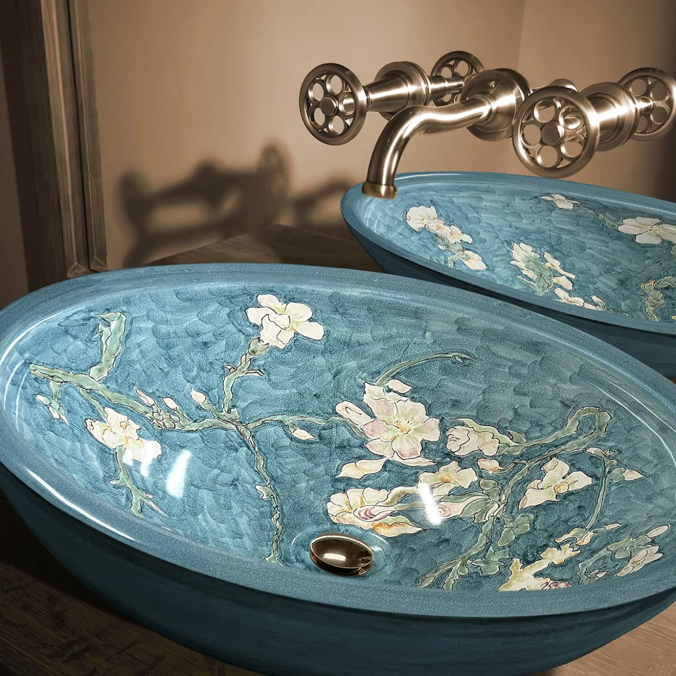 Lavello verde "Fiori di Mandorlo" di Van Gogh
