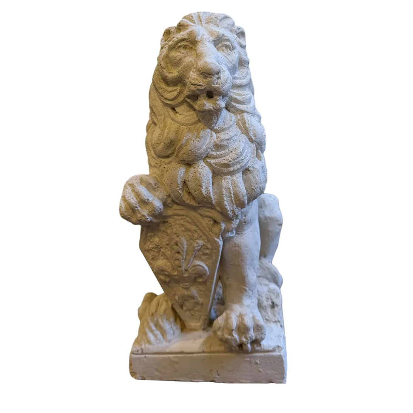 Leone Marzocco Scultura in gesso bianco