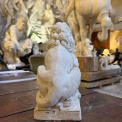 Leone Marzocco Scultura in gesso bianco