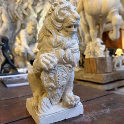 Leone Marzocco Scultura in gesso bianco