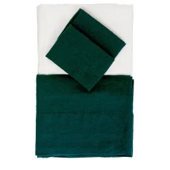 Letto estivo Set di lino verde foresta