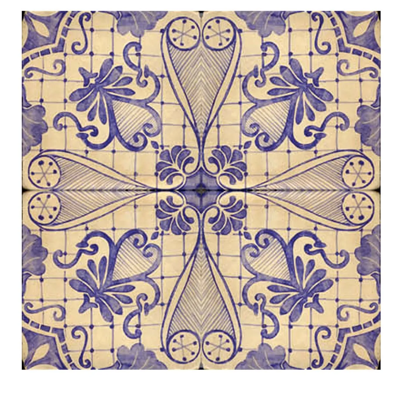 Lilla Saponaria Set di 4 piastrelle #1