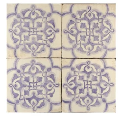 Lilla Saponaria Set di 4 piastrelle #8