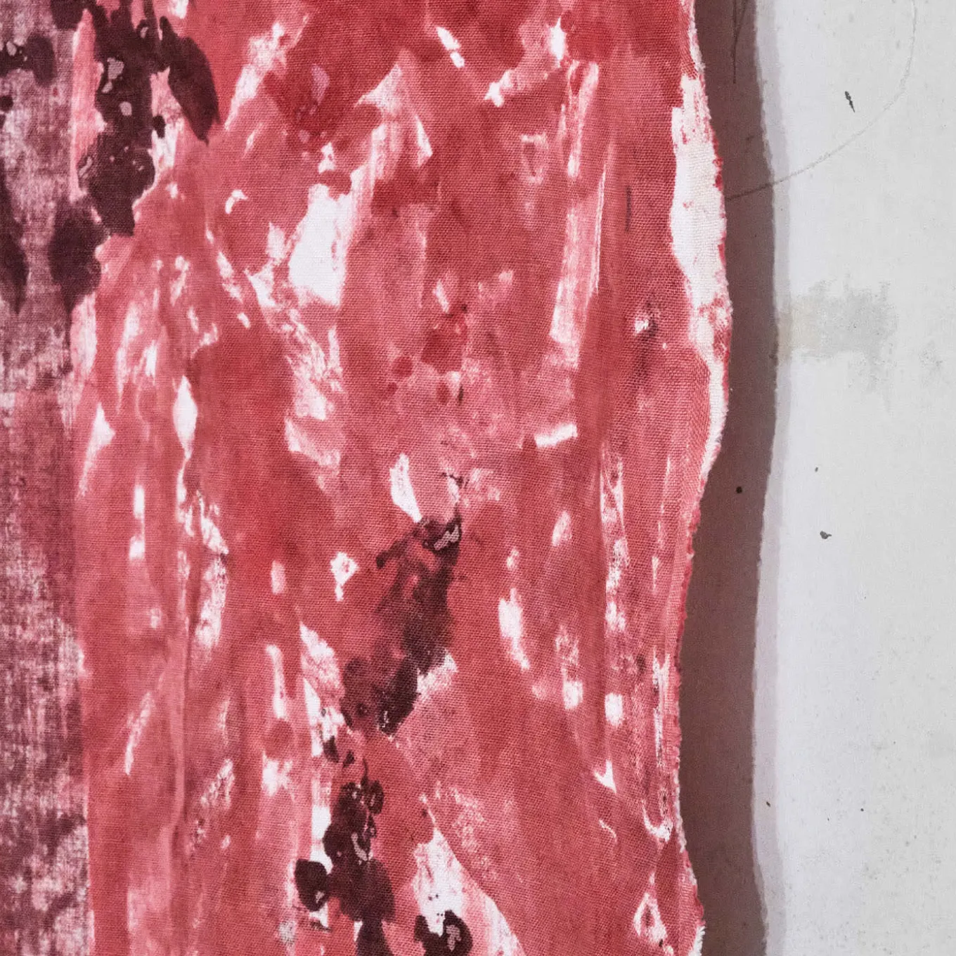 Lino Dipinto a Mano Deserto Rosso
