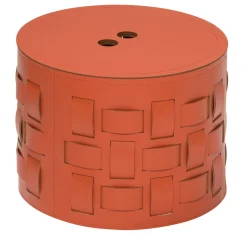 Lisbona N. 10 Cestino rotondo arancione con coperchio