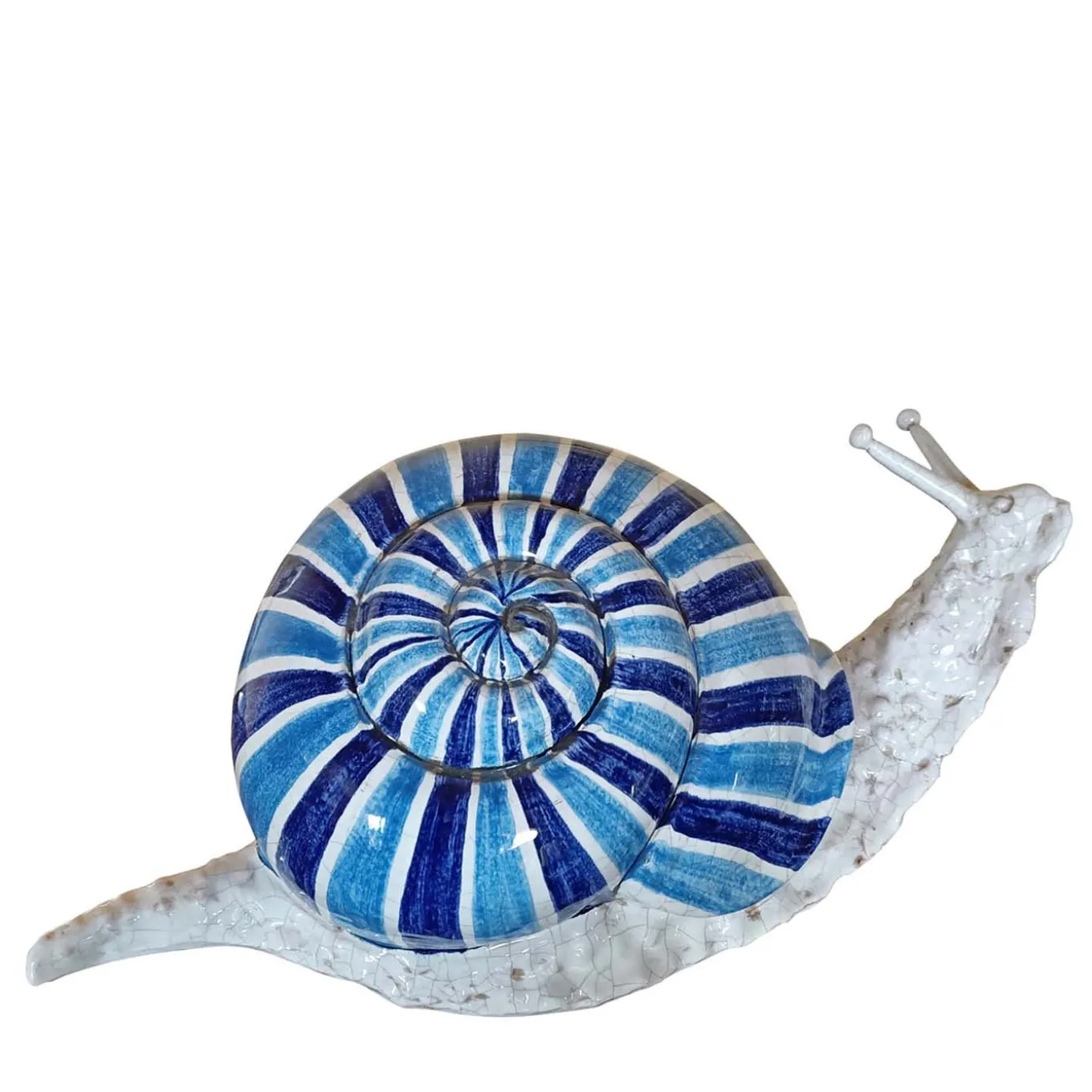 Lumaca Grande scultura zoomorfa blu e azzurra