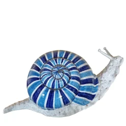 Lumaca Piccola scultura zoomorfa blu e azzurra