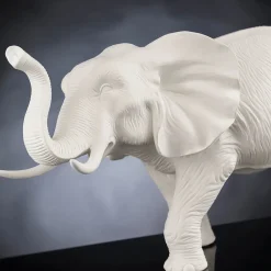 Madre africana Elefante Scultura bianca