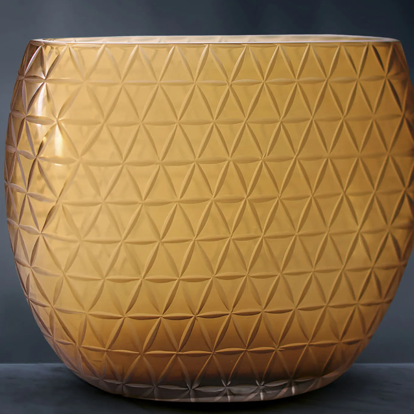 Miele Vaso geometrico in vetro di Murano