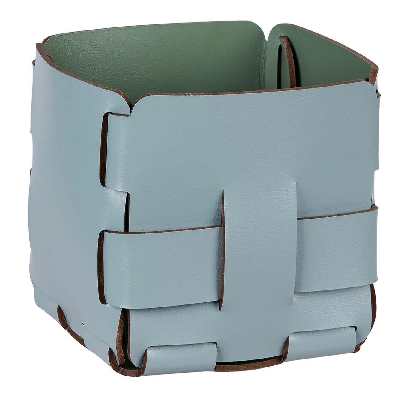 Mini cestino Bottega Sky Blue/Eucalyptus di Ekaterina Borovkova