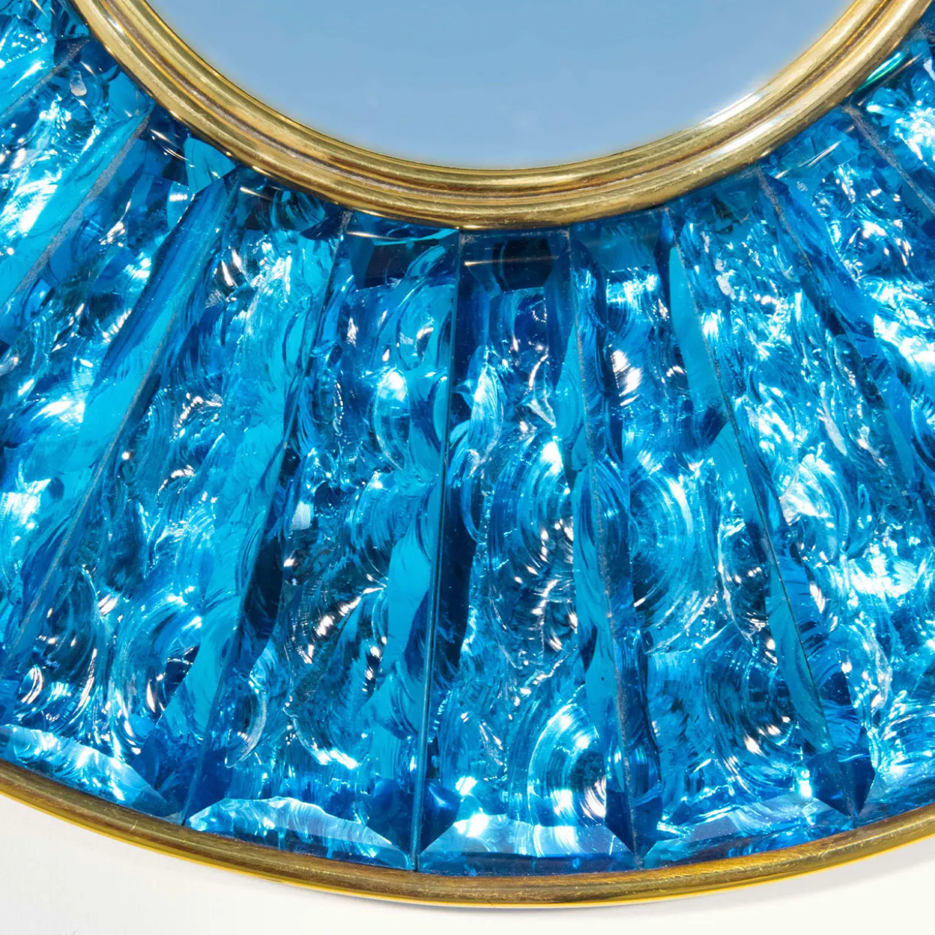 Mini specchio di cristallo blu Martelè