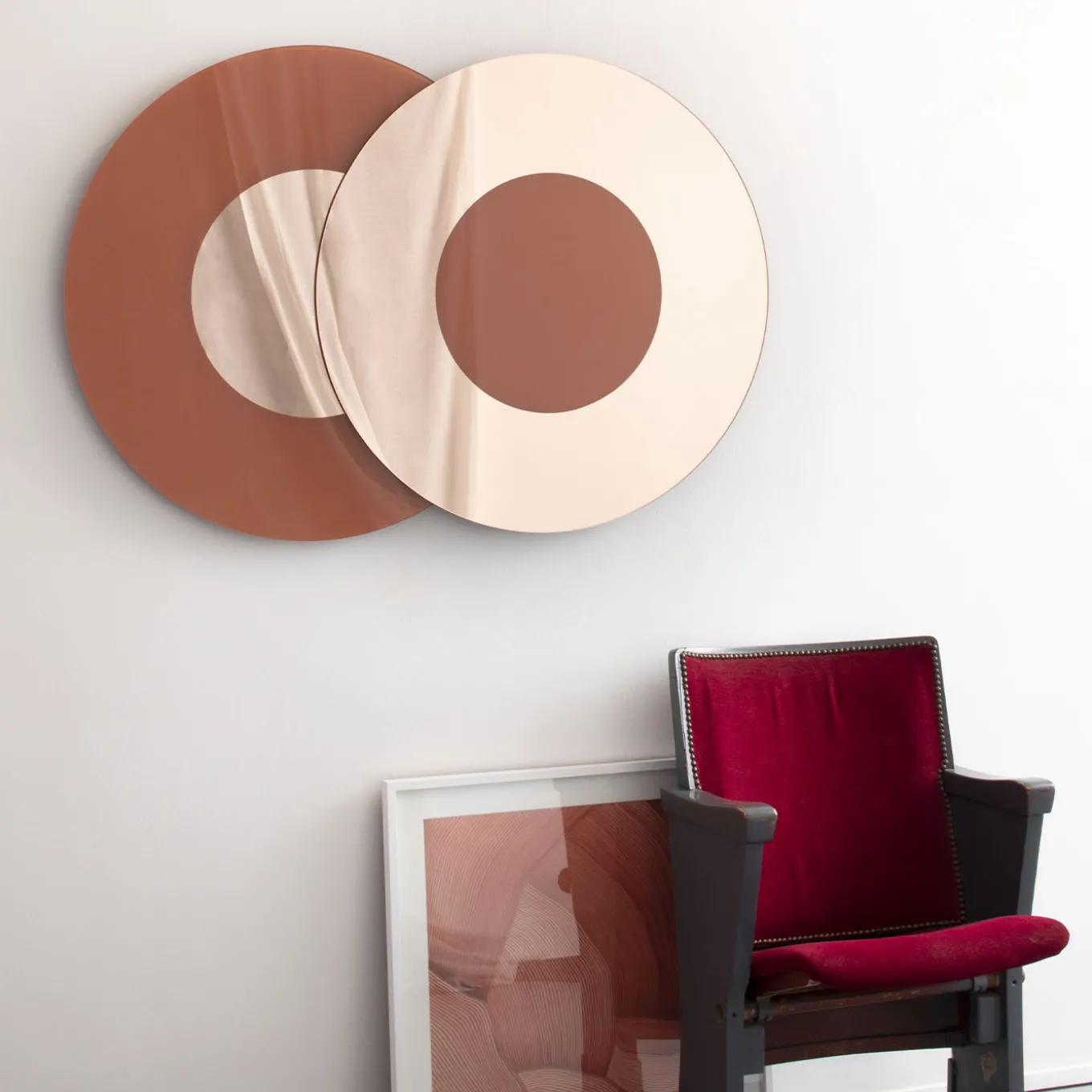 Minima Grande specchio da parete rosa