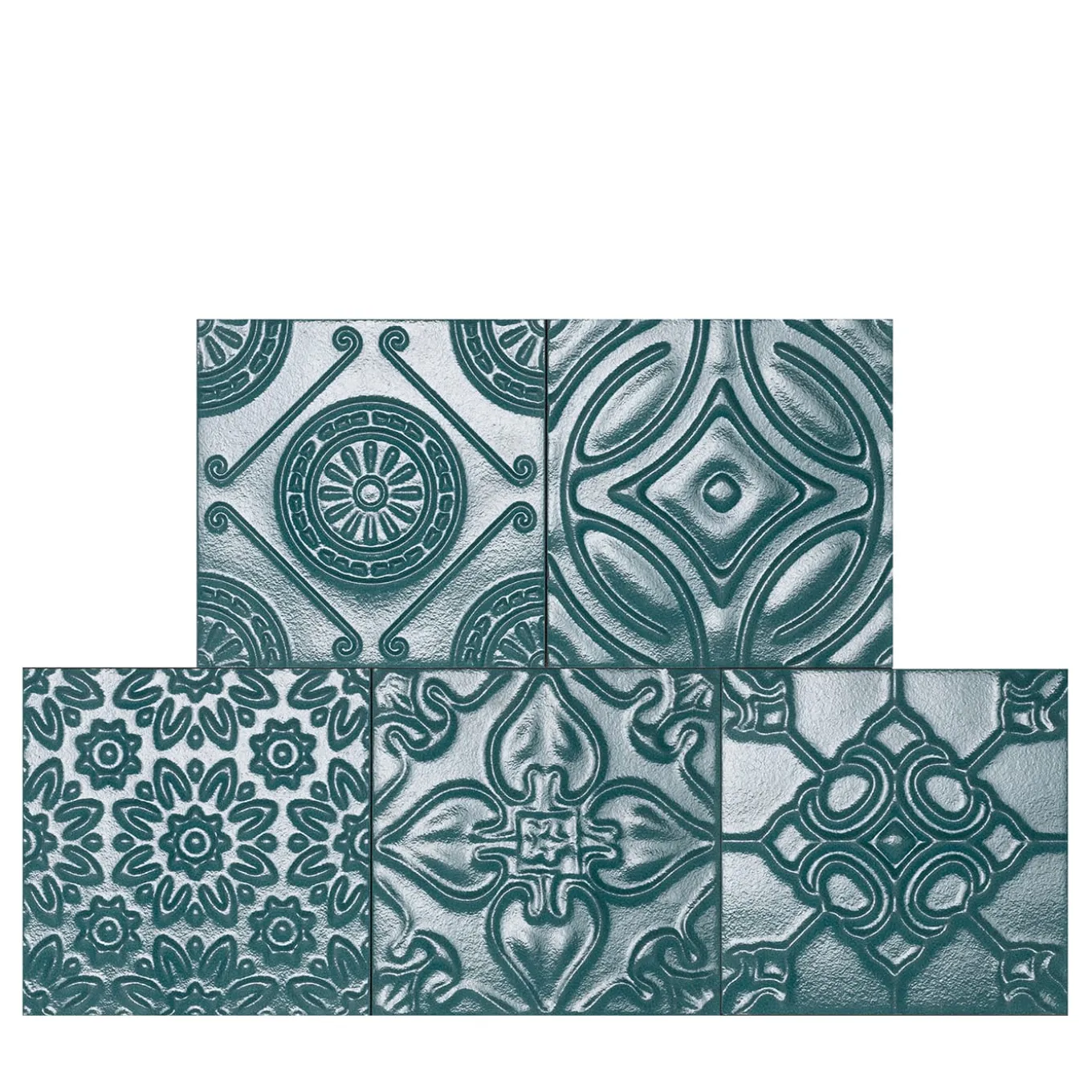 Miscela di malachite Set di 24 piastrelle quadrate