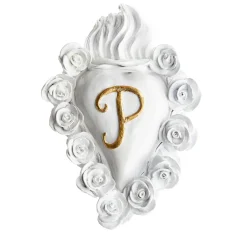 MISS CON INIZIALE DI CUORE IN CERAMICA BIANCA