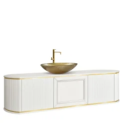 Mobile da Bagno Bianco con 2 Ante e 1 Cassetto