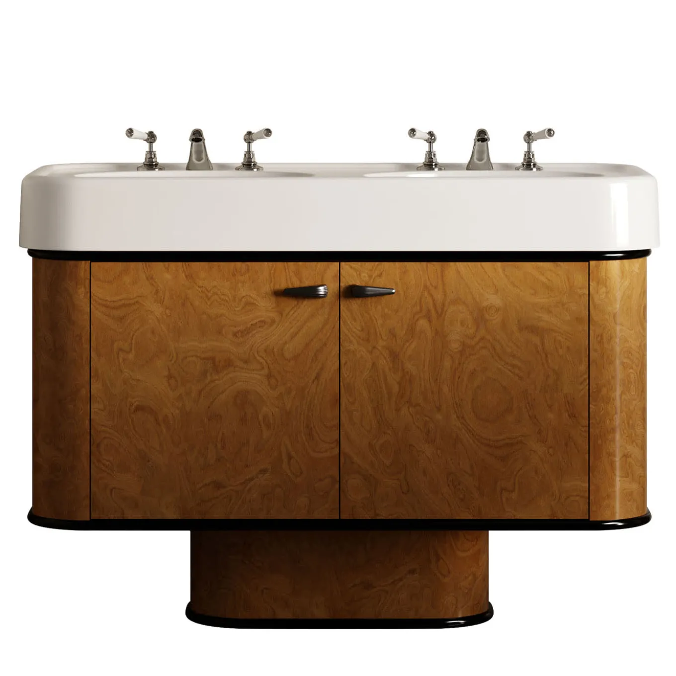 Mobile Portalavabo Liberty Ceramic in Ceramica e Radica di Noce