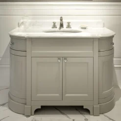 Mobile Portalavabo Season in Marmo Bianco di Carrara e Base Warm Gray
