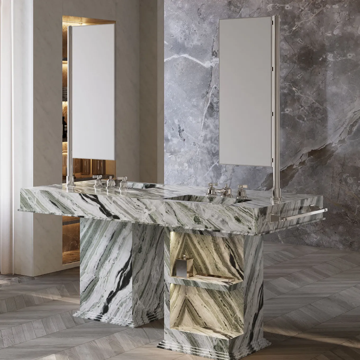 My Love Water Vanity Master in Gres Porcellanato Finitura River Jade