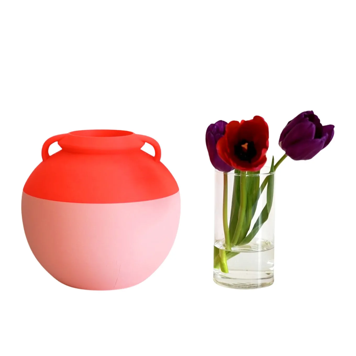 Numa Pompilio L Anfora bicolore rosa e arancione