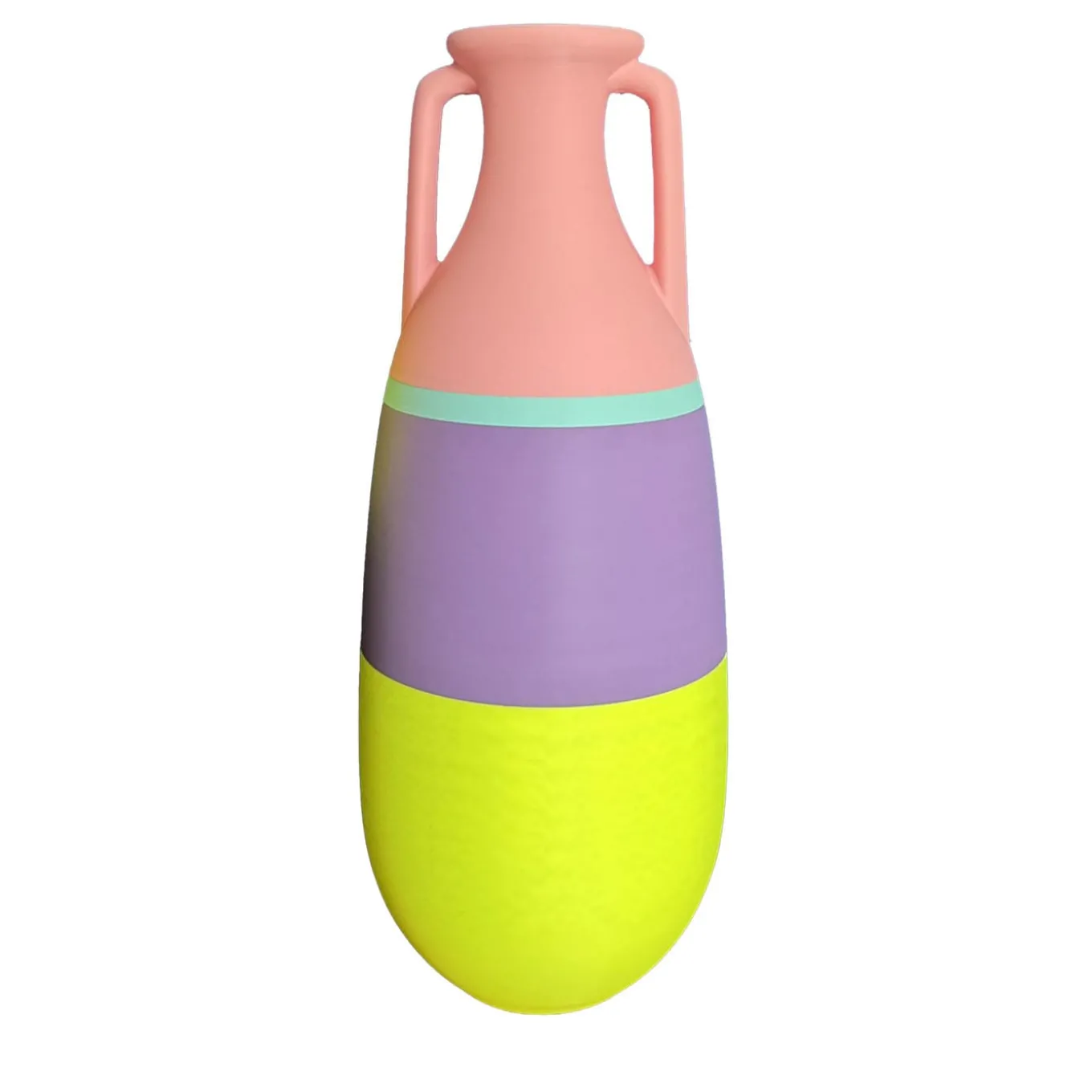 Nuova anfora gigante Teodosio giallo viola azzurro e rosa