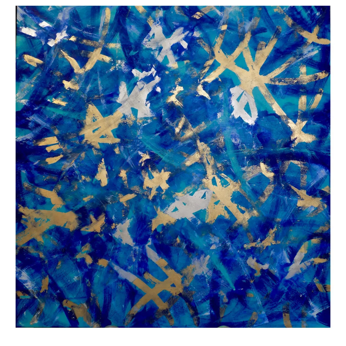 Oltre il mare Pittura acrilica in blu cobalto