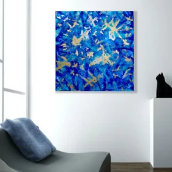 Oltre il mare Pittura acrilica in blu cobalto