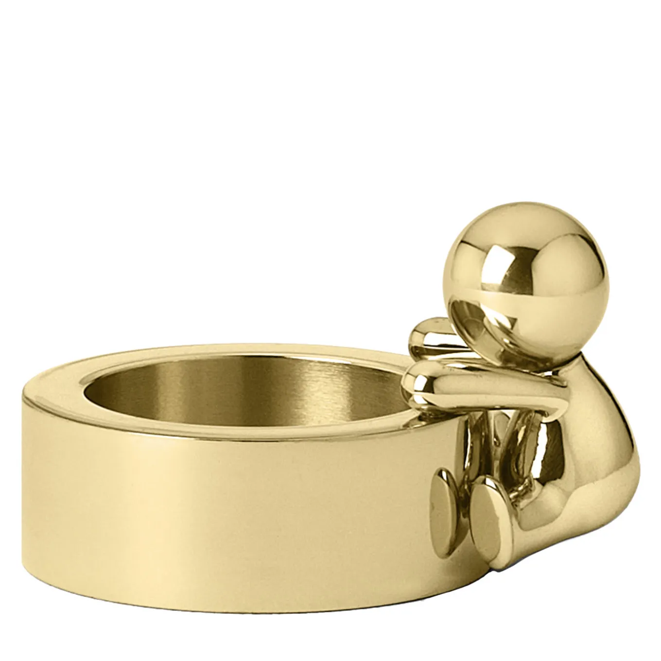 Omini Round Tea Light in ottone lucido di Stefano Giovannoni