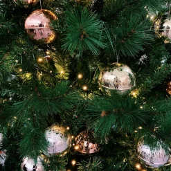 Ornamento a forma di palla di Natale Luna Rosa - Set di 2