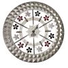 Orologio da parete rotondo floreale argentato