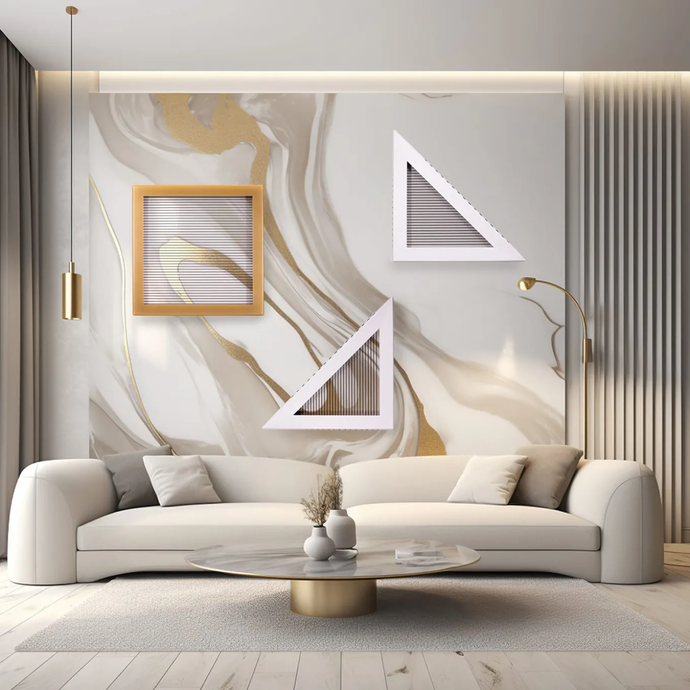 ORU Collection Essential Golden Square Wall Decor