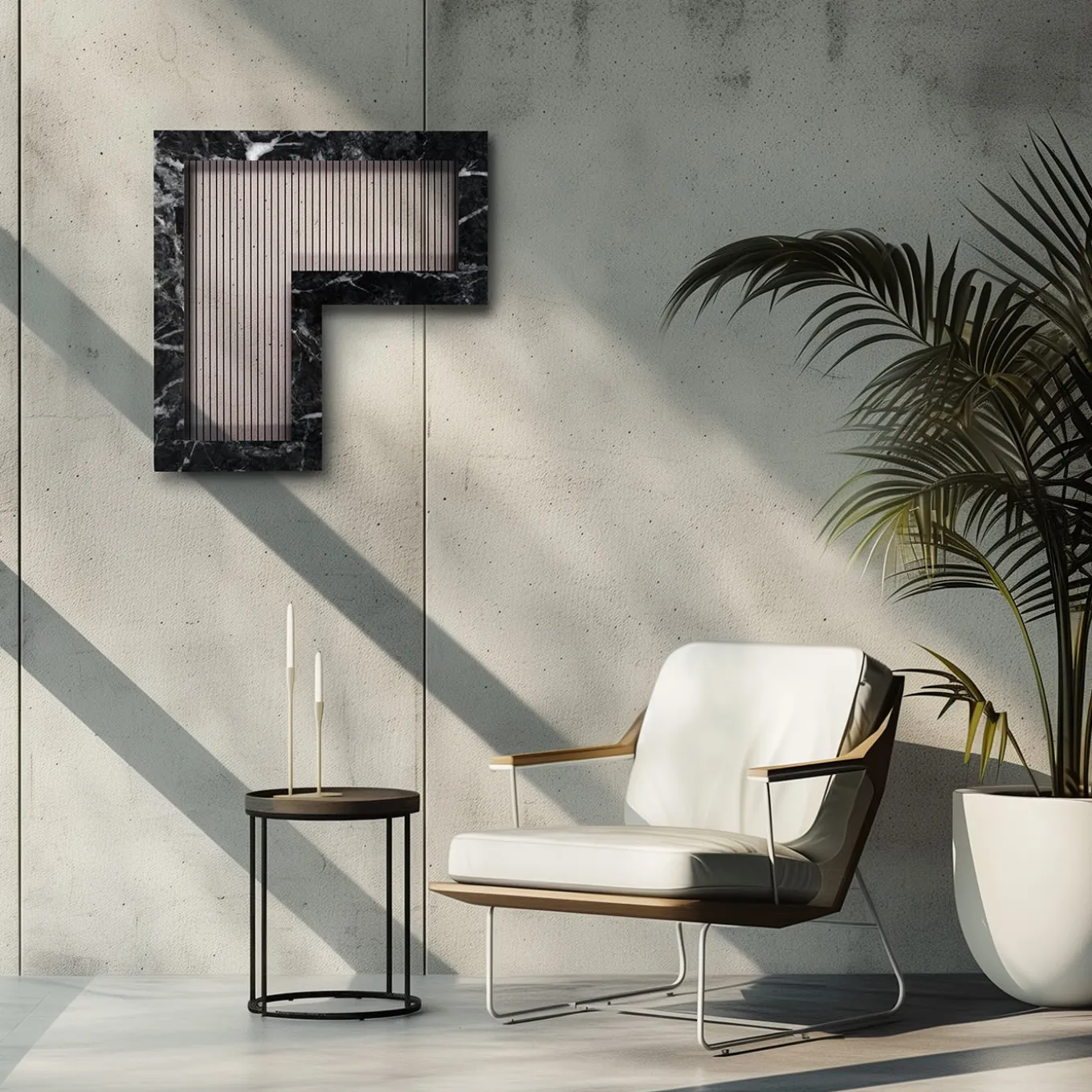 ORU Collection Luxury Grigio Carnico marmo Angolo Decorazione da parete