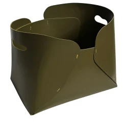 Overlaps Cesta regular in cuoio verde oliva