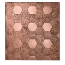 Pannello decorativo da parete in rame esagonale di R&D De Castelli