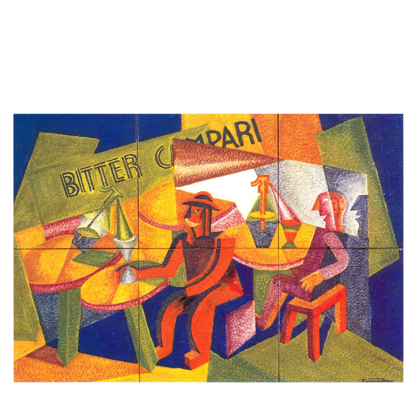 Pannello Decorativo Futurista Fortunato Depero in Ceramica