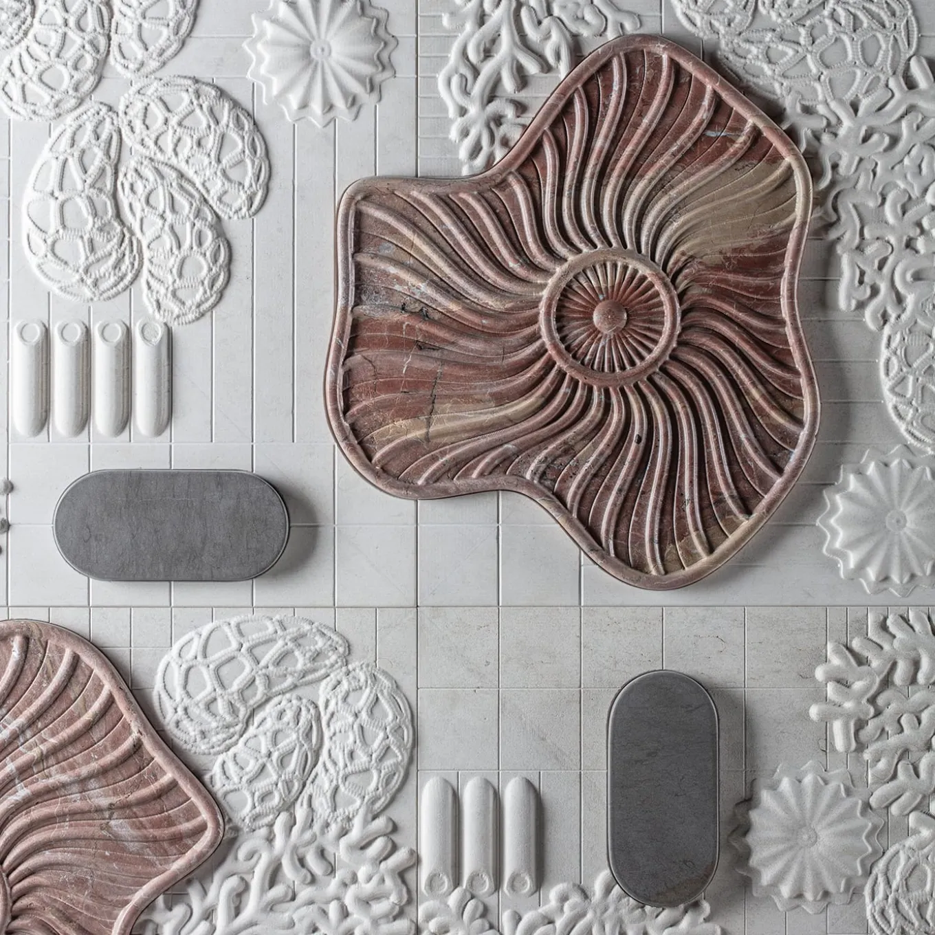 Pannello decorativo in marmo Anemone