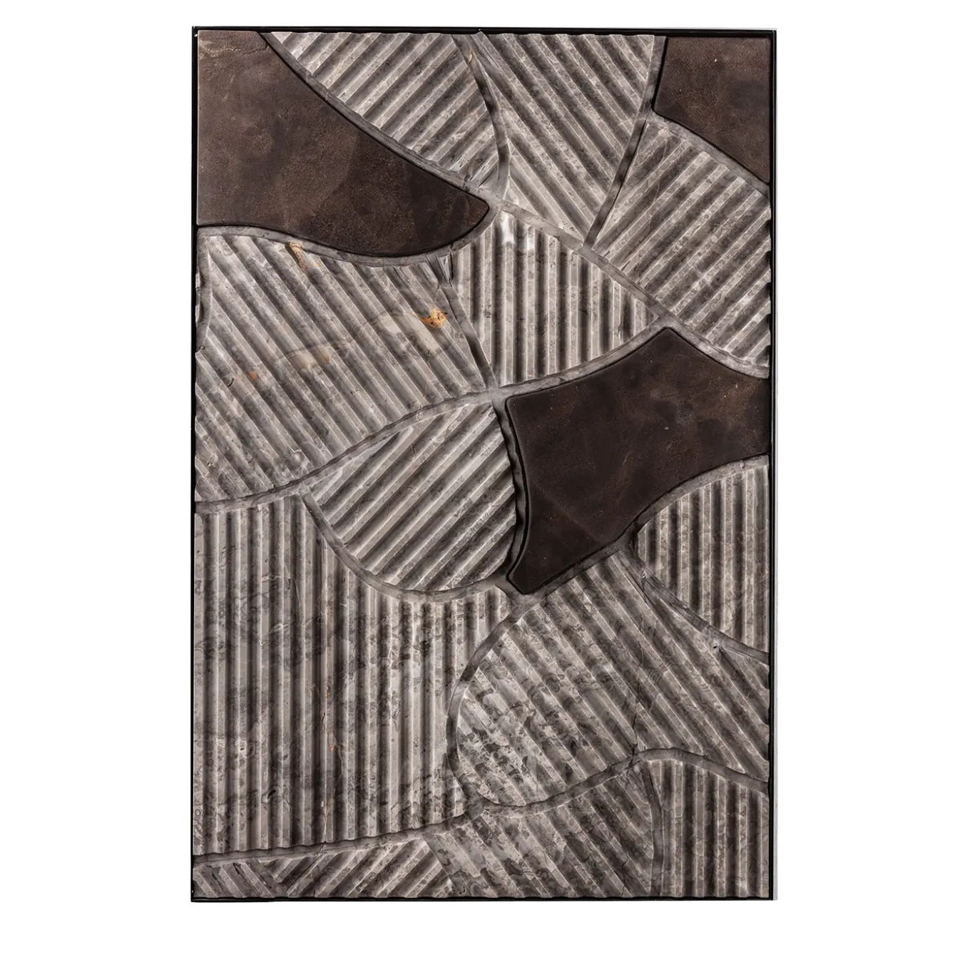 Pannello decorativo in marmo Billiemi grigio e pietra Pece Terre Arate