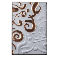Pannello decorativo in marmo Bardiglio e foglia di rame Caltagirone
