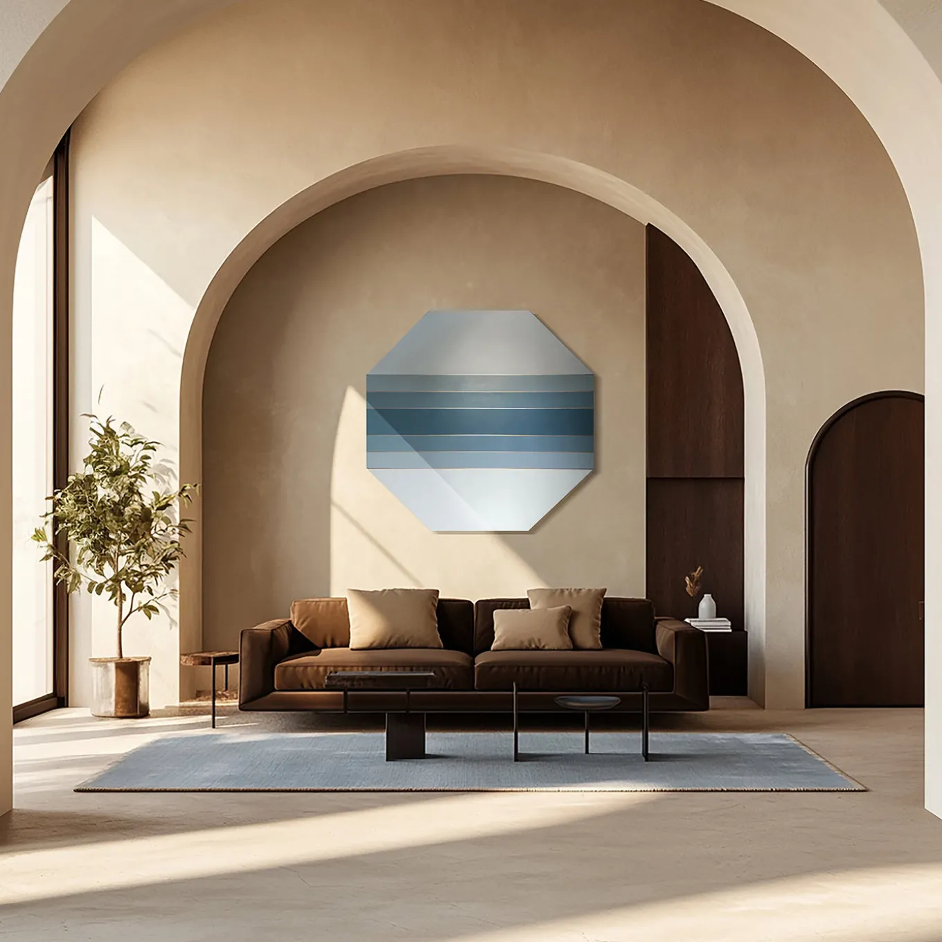 Pannello Decorativo Ottagonale Harmony Azzurro