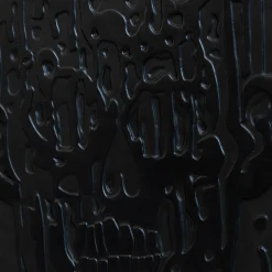 Pannello Decorativo Volto Sfigurato in Pelle Nera
