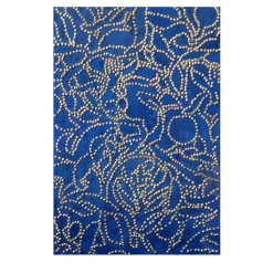 Pannello di legno blu floreale Deco-CK2