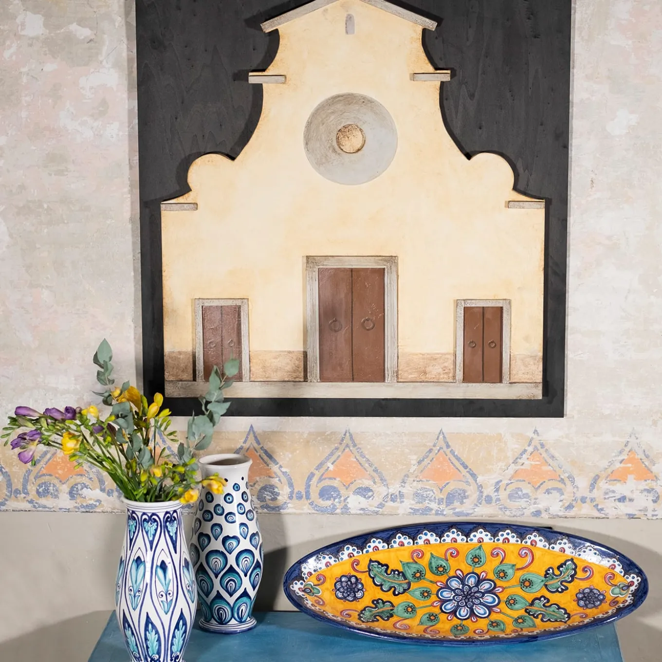 Pannello rettangolare nero della chiesa di Santo Spirito