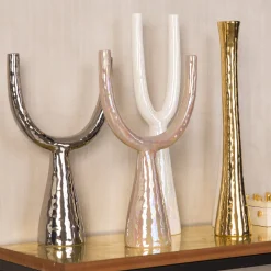 Perla Rosa Candelabro in ceramica
